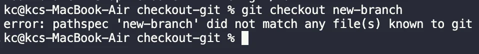 git checkout non existing branch